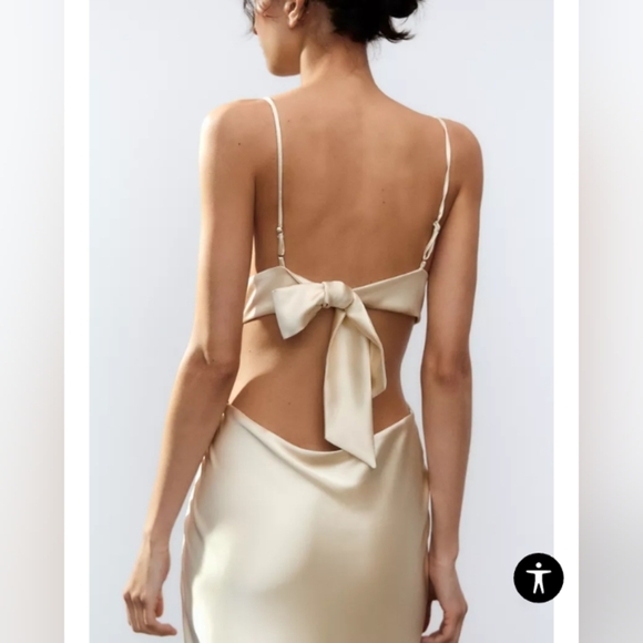 Zara Satin Wrap Dress - Picture 4 of 7